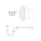 Everflow Utility/ Milwaukee P-Trap for Tubular Drain Applications, 20GA Chrome Plated Brass 1-1/2" 12816 - alternate 5